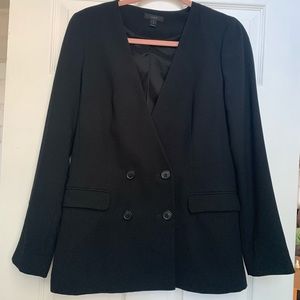 J Crew Collarless Double Breasted Blazer